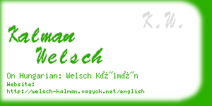 kalman welsch business card